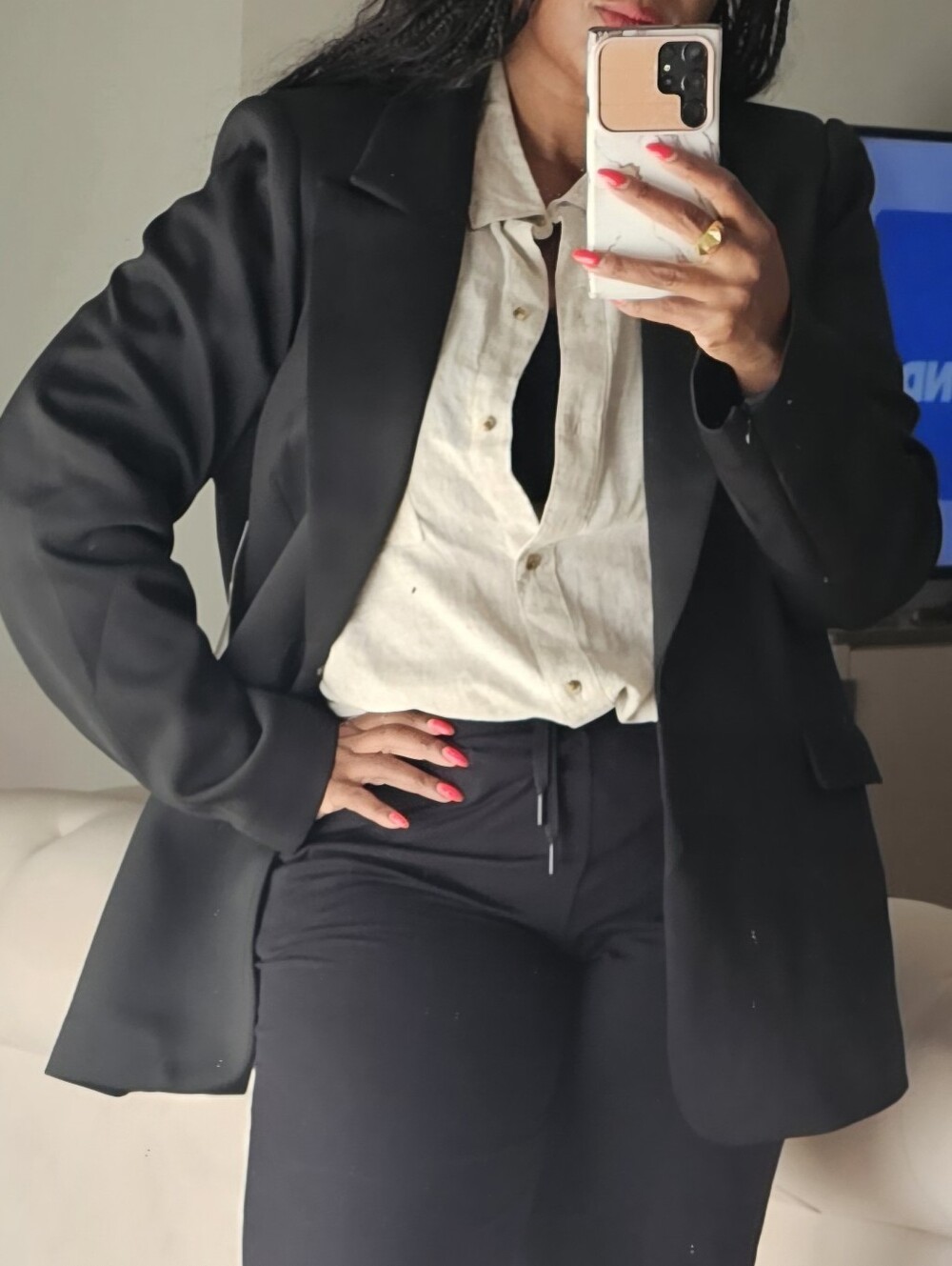 Good American Black Notch-Lapel Single-Button Blazer - Picture 5 of 5